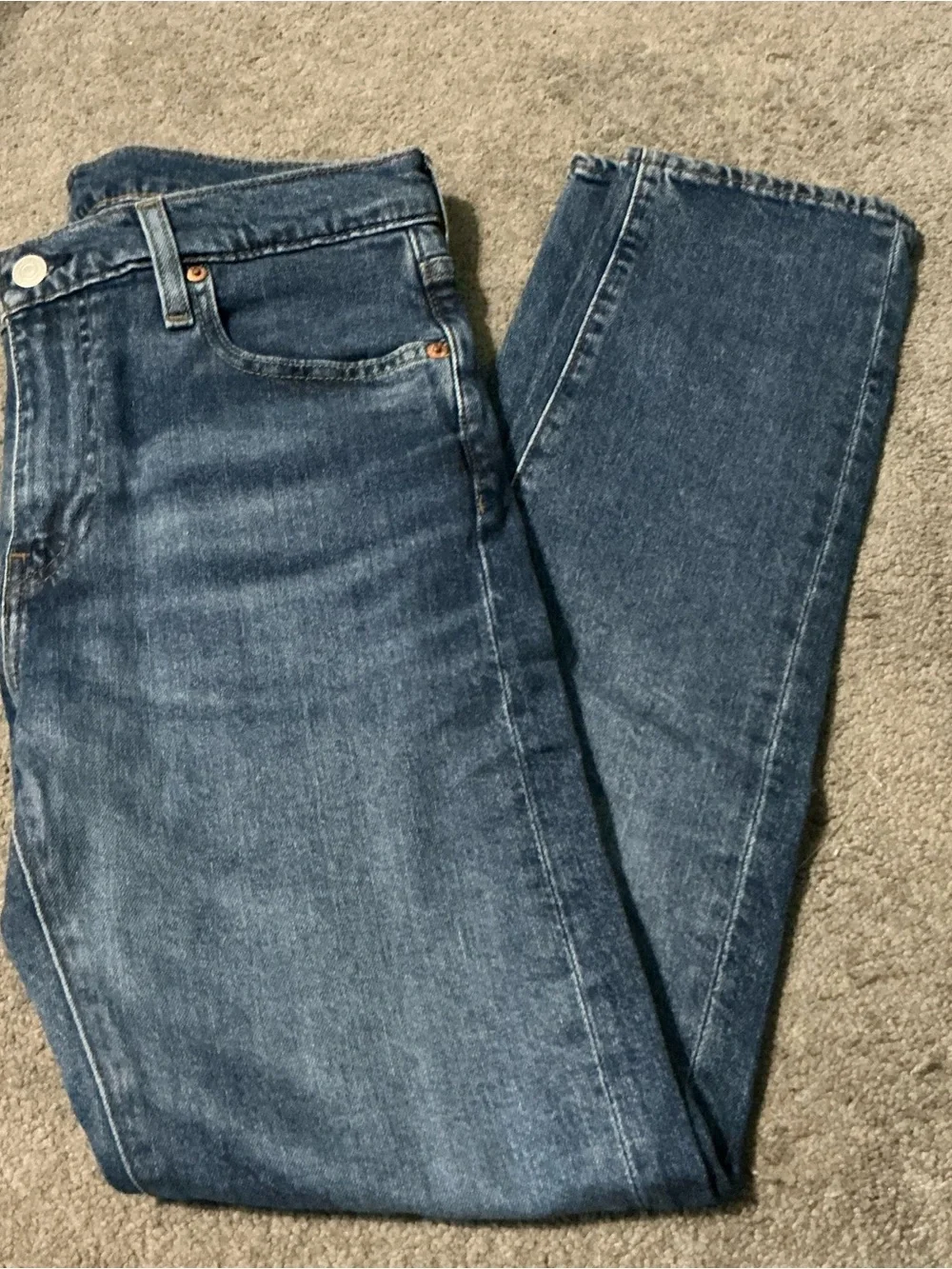 Levi's Men's Straight Leg Jeans in Dark Blue Denim